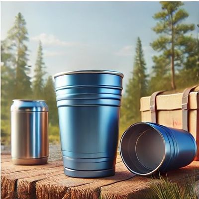 Αγορά Πλυντήριο πιάτων ασφαλές 16oz μεταλλικό μπλε αλουμίνιο καπέλο κατασκήνωσης ελαφρύ βιώσιμο αλουμίνιο απομονωμένο φλιτζάνι επαναχρησιμοποιήσιμα φλιτζάνια αλουμινίου για εξωτερική χρήση ελαφρύ online manufacture
