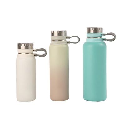 Αγορά 500/700/1000ml Φιαλίδιο νερού από ανοξείδωτο χάλυβα 1 λίτρο Σιλικόνιο ιμάντα Φορητό σπορ διπλό τοίχωμα ανοξείδωτο χάλυβα Ακαθάριστο μπουκάλι νερού online manufacture