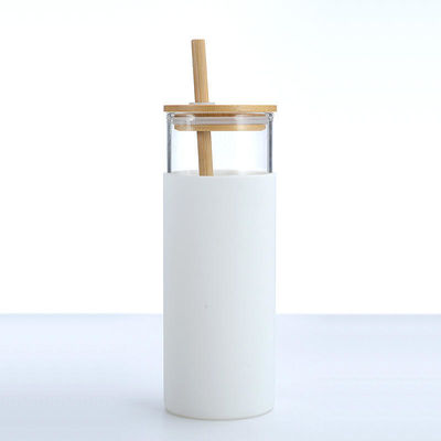 Αγορά Ασφάλεια Ανθεκτικό 500ml 600ml Bpa δωρεάν γυάλινο μπουκάλι νερού με κάλυμμα από μπαμπού Borosilicate γυαλί tumbler πολλαπλών χρωμάτων ιδανικό για το γραφείο στο σπίτι σχολείο online manufacture