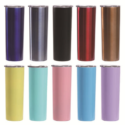 Αγορά 20 Oz Skinny Sublimation Blanks από ανοξείδωτο χάλυβα Skinny Tumbler με κάλυμμα και άχυρο Double Wall Vacuum Isolated Sublimation Tumblers online manufacture