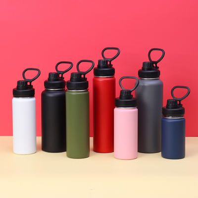 Αγορά 32 OZ μπουκάλι απομονωμένου νερού Βιόλετ Μεγάλο μέταλλο απομονωμένο από ανοξείδωτο χάλυβα μπουκάλι νερού Μεγάλο σπορ ταξιδιωτικό μπουκάλι νερού με 2 καπάκια απομονωμένο θερμικό φλιτζάνι online manufacture