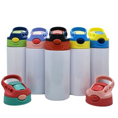 Αγορά Παιδικά Sublimation Tumbler 12oz Sublimation Παιδικά μπουκάλι νερού με ένα κλικ Pop-Up Straw Lid και χειριστήριο από ανοξείδωτο χάλυβα Απομονωμένο Sublimation Παιδιά Sippy Cups Blanks με συρρικνωτικές ταινίες online manufacture