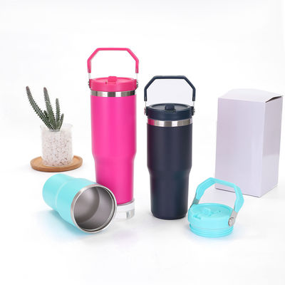 Αγορά 30 Oz Tumbler με λαβή και καπάκι από άχυρο Δύο απομονωμένο 30oz Cup από ανοξείδωτο χάλυβα online manufacture