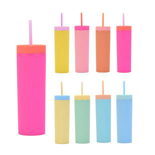 Αγορά Λεπτά Tumblers με Καπάκια και Καλαμάκια 6 Τεμαχίων 16oz Ματ Παστέλ Χρώματος Λεπτά Ακρυλικά Διπλού Τοιχώματος Πλαστικά Ψηλά Λεπτά Tumblers Χύμα Για Κρύα Ζεστά Ποτά online manufacture