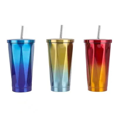 Αγορά Παιδιά διπλή μόνωση τοίχου 304 από ανοξείδωτο χάλυβα με άχυρο και καπάκια Custom Logo τυπωμένο διαδικτυακή κατασκευή