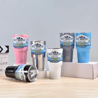 Αγορά 30 Oz Tumbler Με Κέπα και Φέτος Διπλό Τείχος Απομονωμένο από ανοξείδωτο χάλυβα Αδιάβροχο Θερμικό Καφέ Tumbler Ταξιδιωτική Κούπα Για Ψυχρά και Ζεστά Ποτά Ταξιδιωτικό Κύπελλο Ασημένιο διαδικτυακή κατασκευή