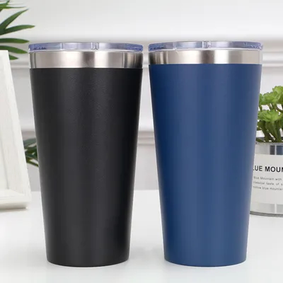 Αγορά 16 Oz διπλό τοίχωμα μονωμένο ατσάλινο Tumbler Set. Ταξιδιωτική κούπα ζεστά και κρύα ποτά. Καφέ νερό και πολλά άλλα διαδικτυακή κατασκευή