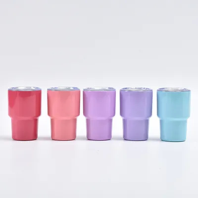 Αγορά 3 ουγκι Mini Tumbler Shot Glass με άχυρο και καπάκι, 24 πακέτα από ανοξείδωτο χάλυβα Sublimation Shot Glass για γάμο πάρτι Whiskey Cocktail Bar με άχυρο και καπάκι διαδικτυακή κατασκευή