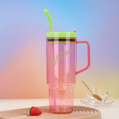 Αγορά Προσαρμοσμένο λογότυπο 40 Oz πλαστικό μπουκάλι νερού με χερούλι άχυρο 1200ml Μεγάλη χωρητικότητα πλαστικό μπουκάλια νερού επαναχρησιμοποιήσιμες ασφαλές με σφραγισμένο διπλό τοίχωμα διαδικτυακή κατασκευή