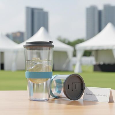 Αγορά 15 Oz πλαστικό κύλινδρο Tumbler με κάλυμμα κλεισίματος διαφάνειας Κατάλληλο για εκδηλώσεις εξωτερικού Συνεδριάσεις και βιομηχανία φιλοξενίας διαδικτυακή κατασκευή