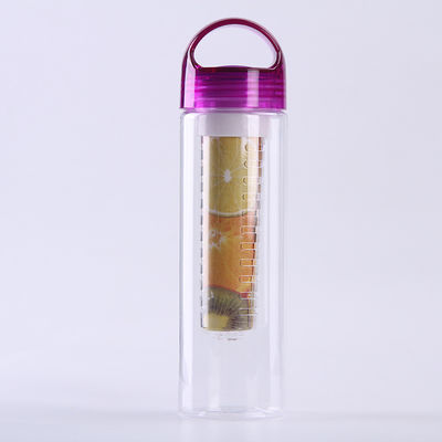 Αδιάβροχο 700ml 800ml μπουκάλι νερού Προσαρμοσμένη εκτύπωση BPA δωρεάν μονωμένο φρούτο Infuser μπουκάλι νερού 32 Oz Ιδανικό για εξωτερικά ταξίδια εύκολο καθαρισμό και συναρμολόγηση