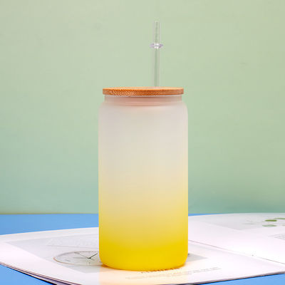 Ελαφρύ χρώμα Borosilicate γυαλί smoothie tumbler με άχυρο 18 Oz γυαλί μπουκάλι νερού πολύχρωμα επαναχρησιμοποιήσιμα γυάλινα κύπελλα γυαλί δοχεία σετ 4 πακέτα