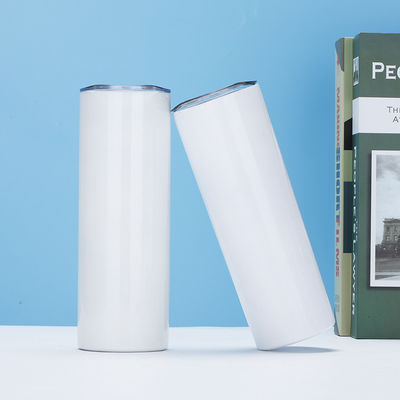 Σκάρκα 20 OZ ίσιο ανοξείδωτο χάλυβα λευκό tumbler με μεταλλικό άχυρο για θερμική εκτύπωση μηχανή