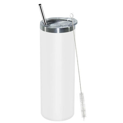 20oz από ανοξείδωτο χάλυβα διπλό τοίχωμα απομόνωση κενού Tumblers με κάλυμμα και άχυρο για ζεστά κρύα ποτά λευκό