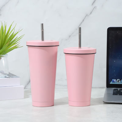 25 Oz διπλό τοίχωμα ταξιδιωτικό κύπελλο για ζεστά κρύα ποτά Ατσάλι μονωμένο φλιτζάνι καφέ με αδιάβροχο καπάκι με μεταλλικό άχυρο