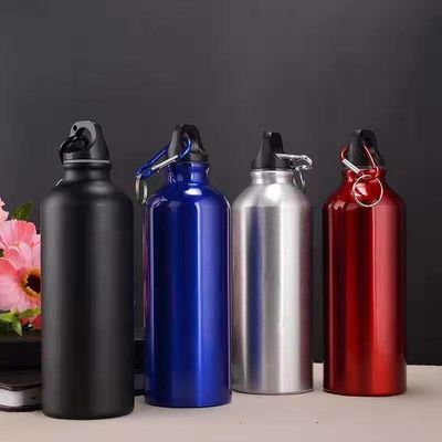 750ml μπουκάλια νερού με καραμπίνερ φορητό μπουκάλι νερού από αλουμίνιο στεγανοποιημένη κανάτα νερού για πεζοπορία Ταξίδια εξωτερικά αθλήματα γυμναστήριο γυμναστική