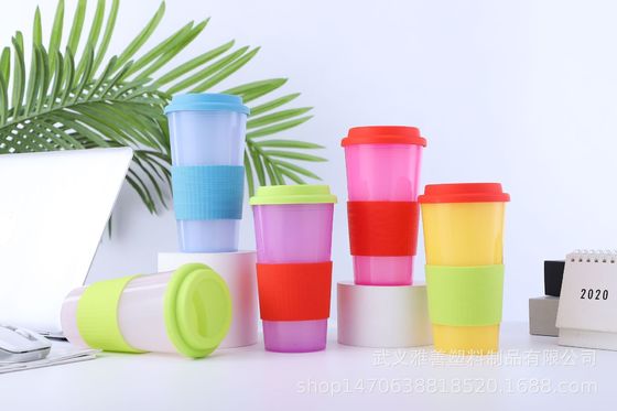 Διπλού τοιχώματος πλαστικό φλιτζάνι καφέ 16oz μεγάλης χωρητικότητας Unisex, χρώμα Macaron, πίνετε απευθείας