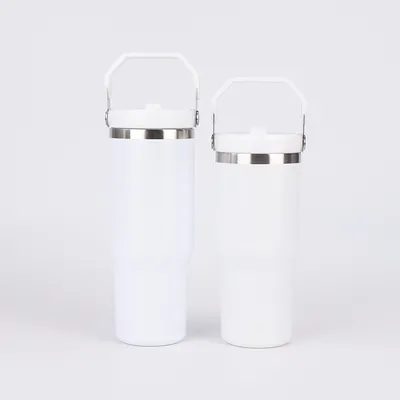 20 Oz Tumbler με λαβή, μονωμένο Tumbler με κάλυμμα και στρίψιμο Straw Leak Proof Double Wall Stainless Steel Vacuum Travel Coffee Mug μονωμένο μπουκάλι νερού θερμικό φλιτζάνι