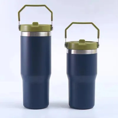 30oz Tumbler με άχυρο κάλυμμα Vacuum σφραγισμένο μονωμένο κύπελλο επαναχρησιμοποιήσιμο ατσάλινο μπουκάλι νερού Trave για νερό, παγωμένο τσάι ή καφέ