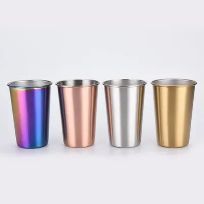 4 κομμάτια Stackable Stainless Steel Παιδιά Tumblers Σκληρά και φιλικά προς το χρήστη μεταλλικά φλιτζάνια για το σχολείο και τα πικνίκ