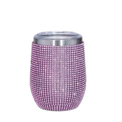 Εξαιρετικό 360 ml Rhinestone Bling Tumbler σχήμα αυγού 12 Oz μονωμένο tumbler με κάλυμμα κενό σφραγισμένη μόνωση προσαρμοσμένο χρώμα 9,7 * 23,2cm