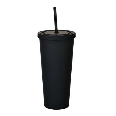 Ελαφρύ χρώμα γλυκά αδύναμα 22 Oz πλαστικό Tumbler Διαφανή διπλό τοίχωμα ακρυλικά Tumblers με άχυρο 450/700ml Μεγάλη χωρητικότητα διαρροή Proof Design