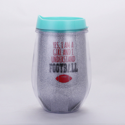 300 ml Δυαπλά στρώμα πλαστικό φλιτζάνι σε σχήμα αυγού με καλαμάκι σε σχήμα U