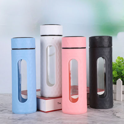 Προσαρμοσμένο ελαφρύ βάρος Γλυκό φιλικό προς το περιβάλλον 400ml γυάλινο μπουκάλι χωρίς BPA Διπλό στρώμα γυάλινο μπουκάλι ζεστού νερού για ζεστά ποτά υψηλή συγκέντρωση H2