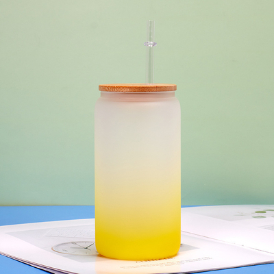 Ελαφρύ χρώμα Borosilicate γυαλί smoothie tumbler με άχυρο 18 Oz γυαλί μπουκάλι νερού πολύχρωμα επαναχρησιμοποιήσιμα γυάλινα κύπελλα γυαλί δοχεία σετ 4 πακέτα