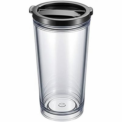 Slide Closure Lid Plastic Tumbler 15 Oz Capacity Stackable and Durable Design