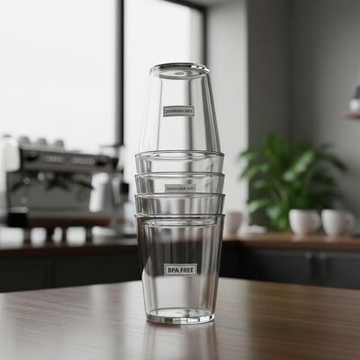 Απαλλαγμένο από BPA πλαστικό καλαμάκι επαναχρησιμοποιήσιμο καθαρό καλαμάκι πλυντήριο πιάτων ασφαλές σχεδιασμένο για εστιατόρια καφετέριες και υπηρεσίες εστιατορίου